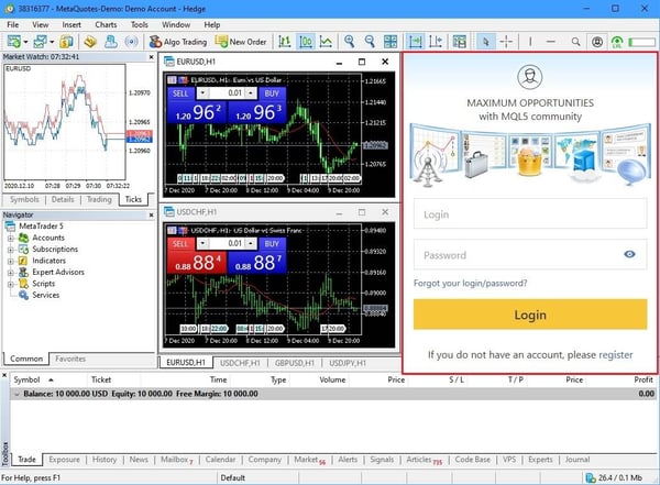 MT5 embedded Chat feature